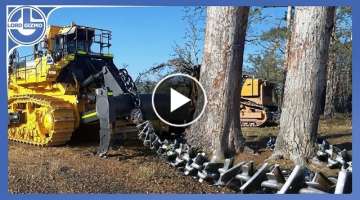 Clearing Wooded Land with Anchor Chain and Bulldozer